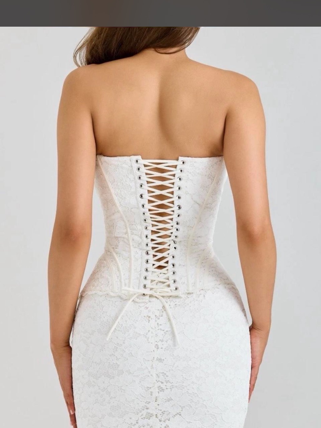 House Of Cb Solaine Ivory Lace Corset Maxi Dress/ Size M-Us. A-C Cup — image 3 of 8